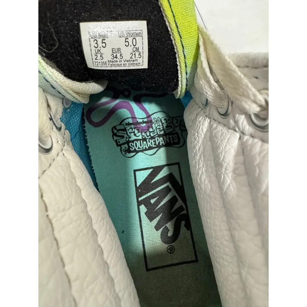 Spongebob SquarePants Sk8 Hi Vans Sneakers Hi-tops Skateboard Kids Size 3.5 Men